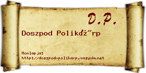 Doszpod Polikárp névjegykártya